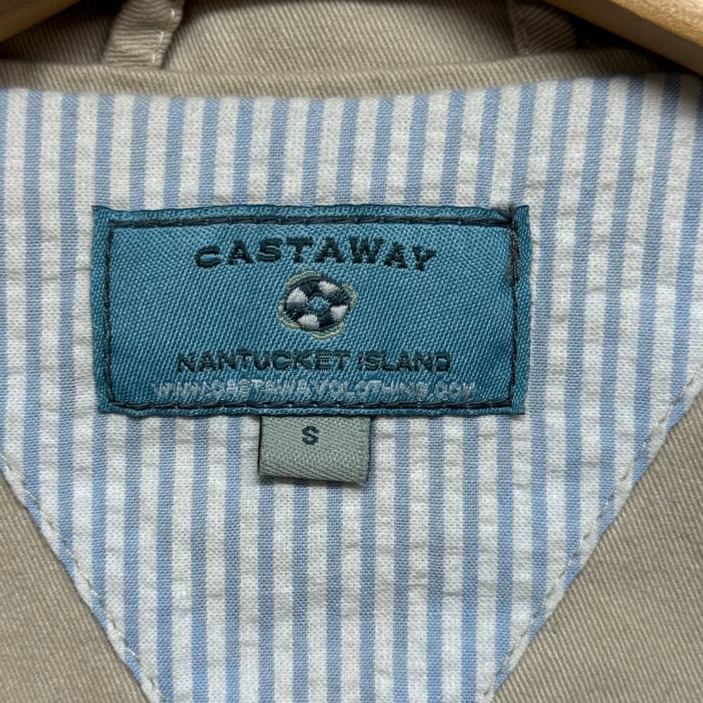Castaway Nantucket Men's Mariner Jacket Tan Khaki Full Zip Preppy Small - Picture 9 of 10